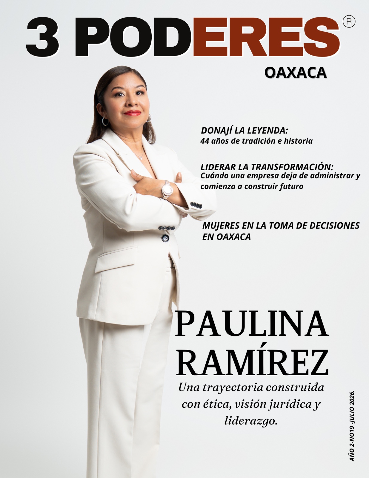 Paulina Ramírez — Portada Revista 3 Poderes Julio 2026